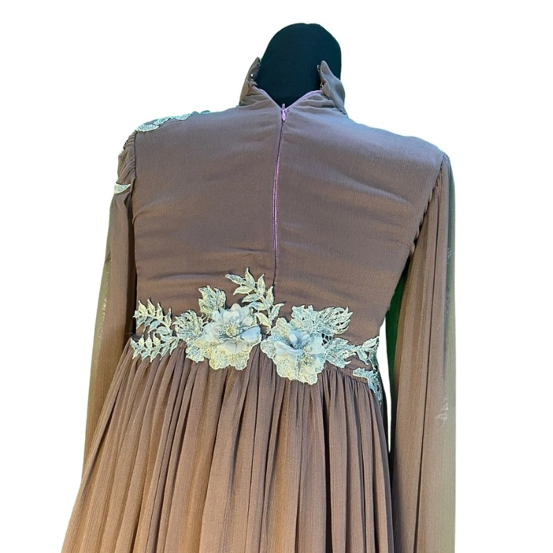 Shefoon Fabric Party Wear Maxy (peach color) - Image 2